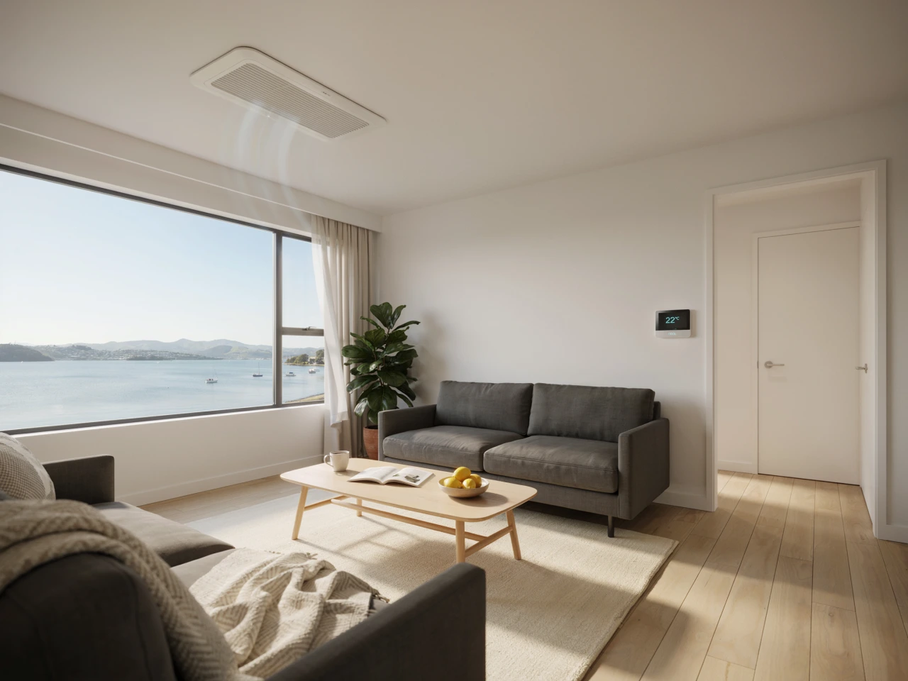 Ducted heat pump in Napier living room