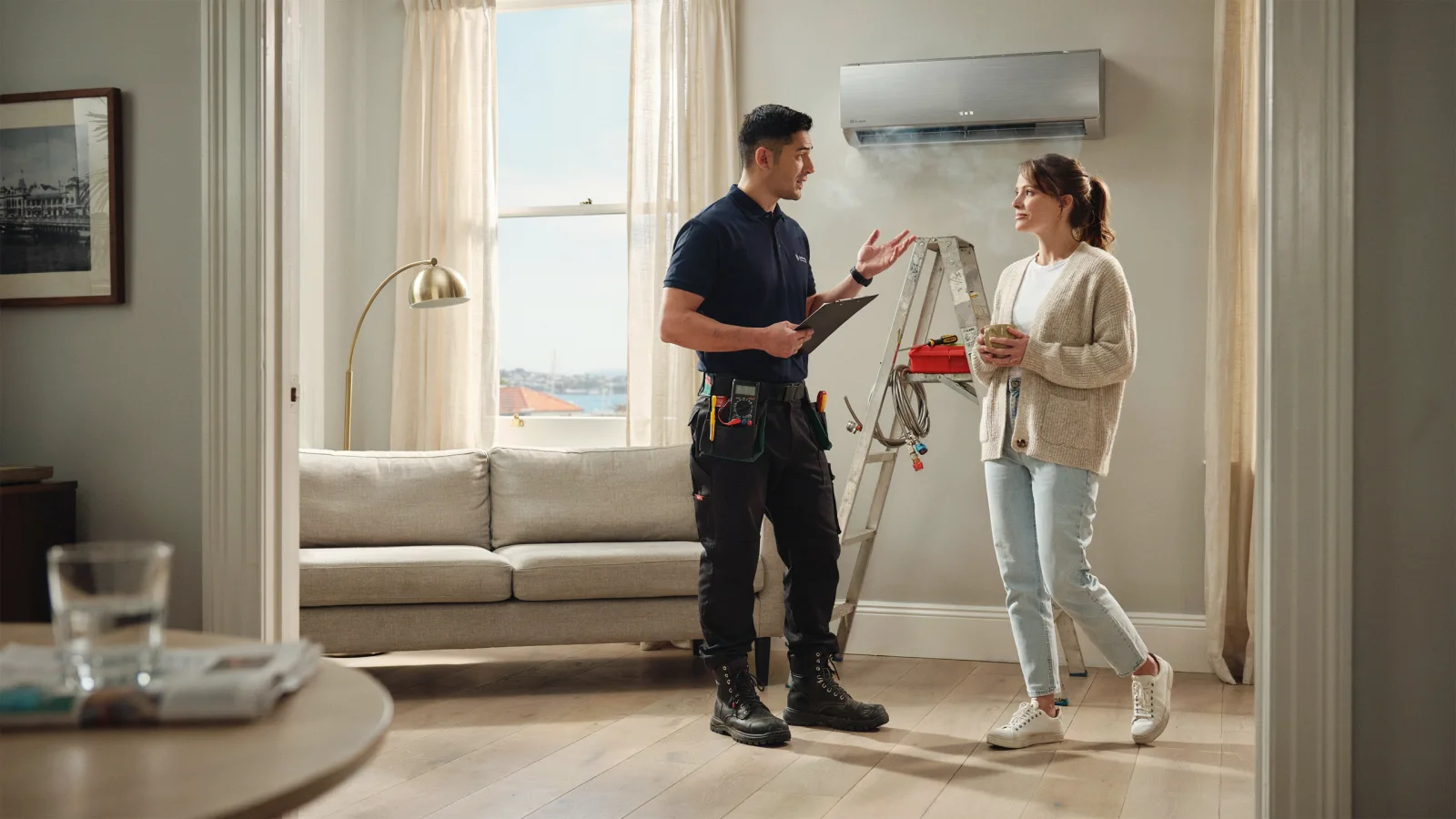 Heat pump quote consultation in Napier home