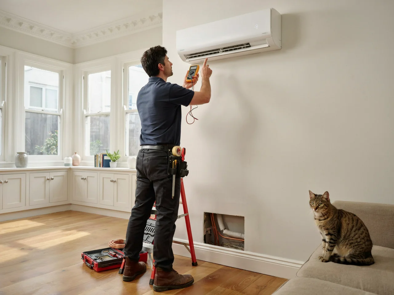Heat pump installation in a Napier home