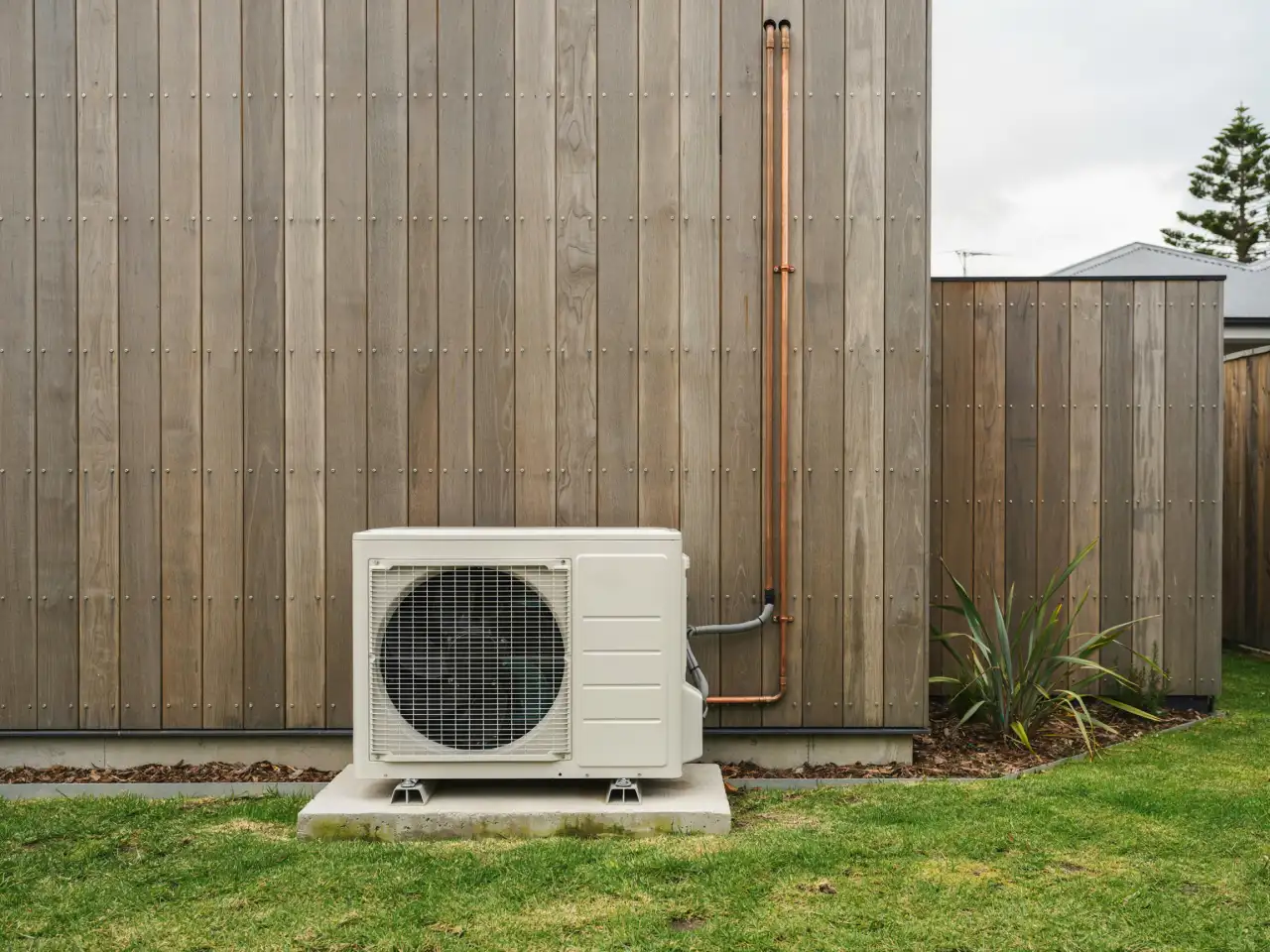 Heat pump outdoor unit on a Napier home